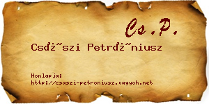 Császi Petróniusz névjegykártya