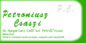 petroniusz csaszi business card